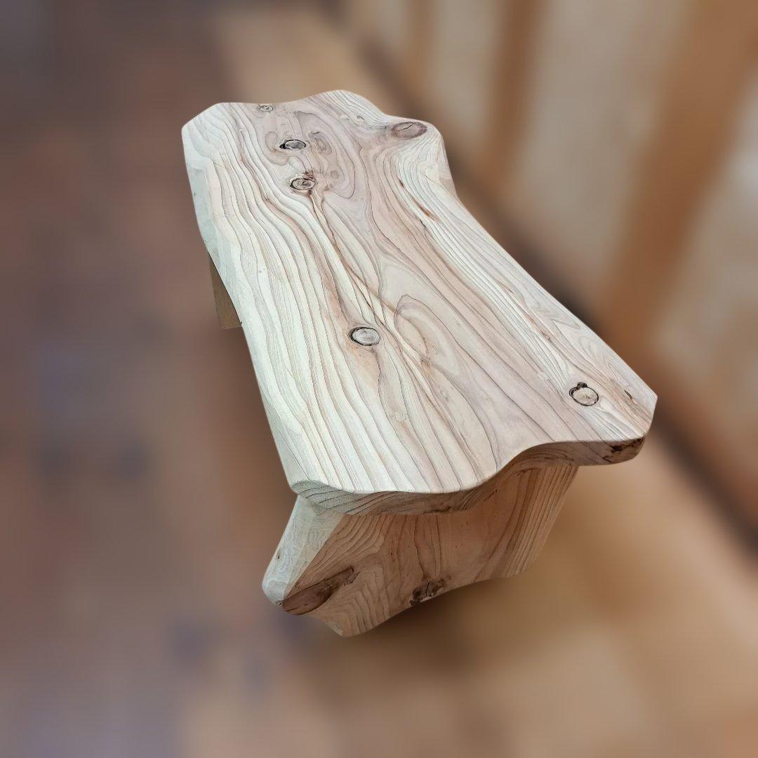 杉無垢 自然な形状 椅子 チェアー 腰掛け 植物置き台 テーブル