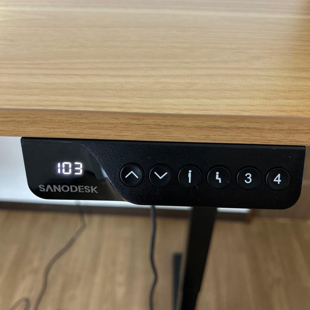 【ほぼ新品】SANODESK 電動昇降デスク E150 メイプル天板