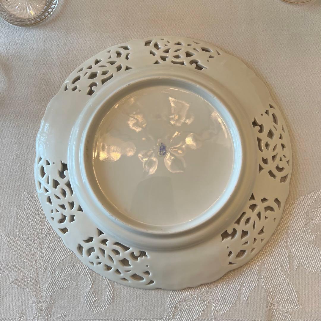 【Herend】 美品　ヘレンド　透かし　金彩　花絵　フラワーブーケ　飾皿