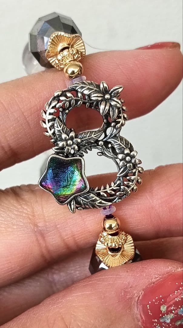 激レア！レインボーカラーのギベオンのパーツ、テラヘルツスイカ、ボリビアアメジスト