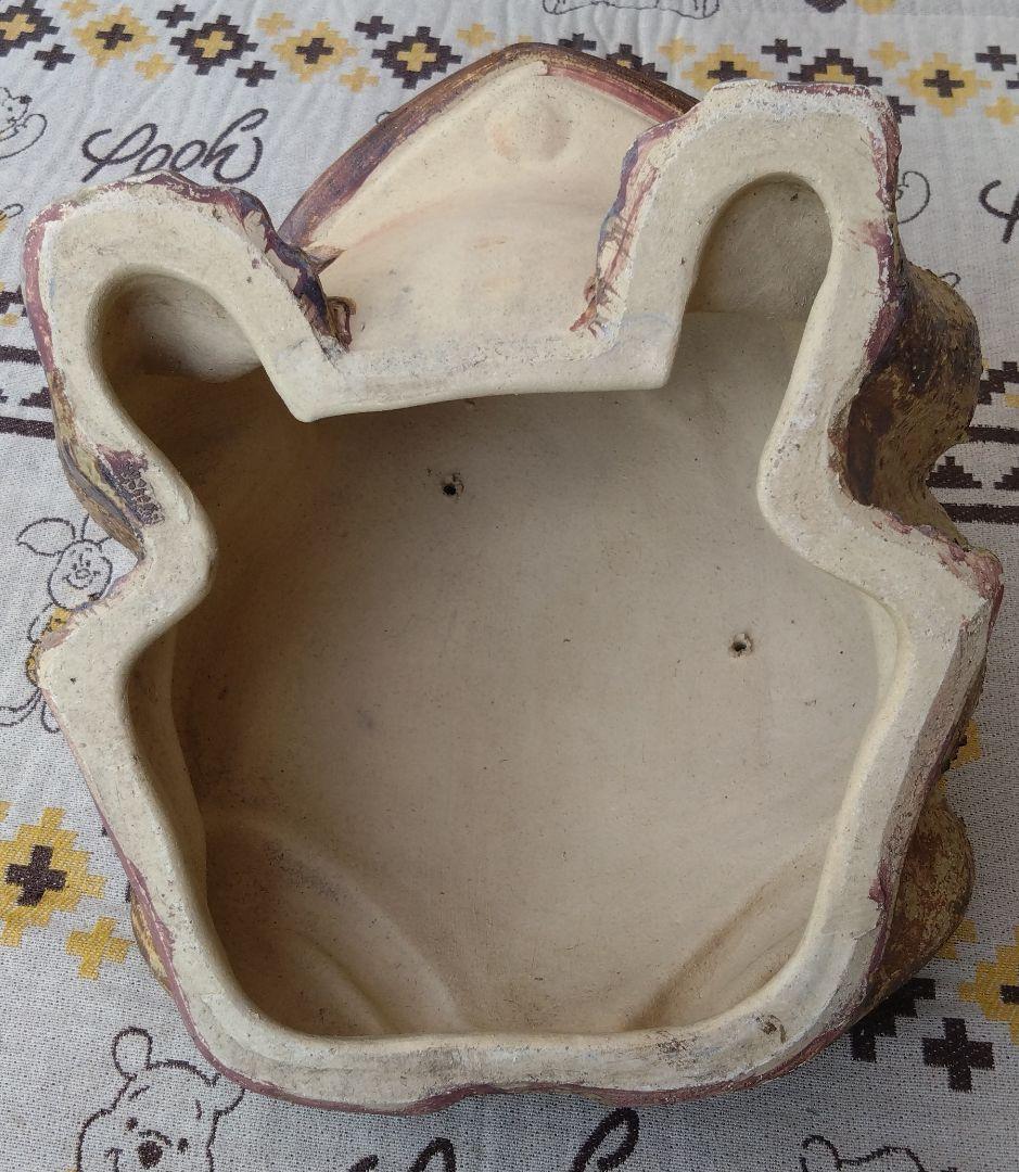 [A☆品]　信楽焼 カエル 蛙 親子 背中二匹 陶器 大型 置物　縁起物