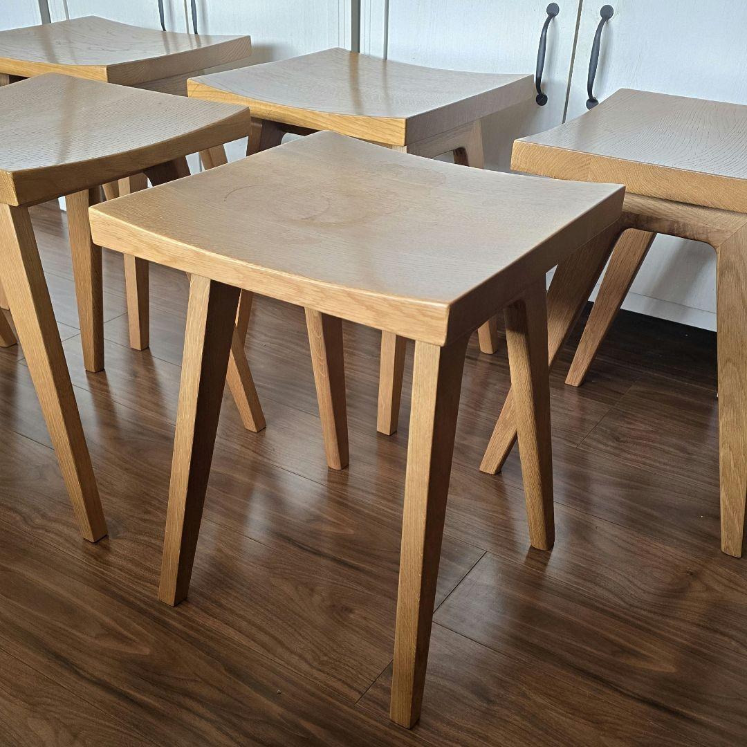 【バラ売り可】ナチュラルウッド スツール 6個セット