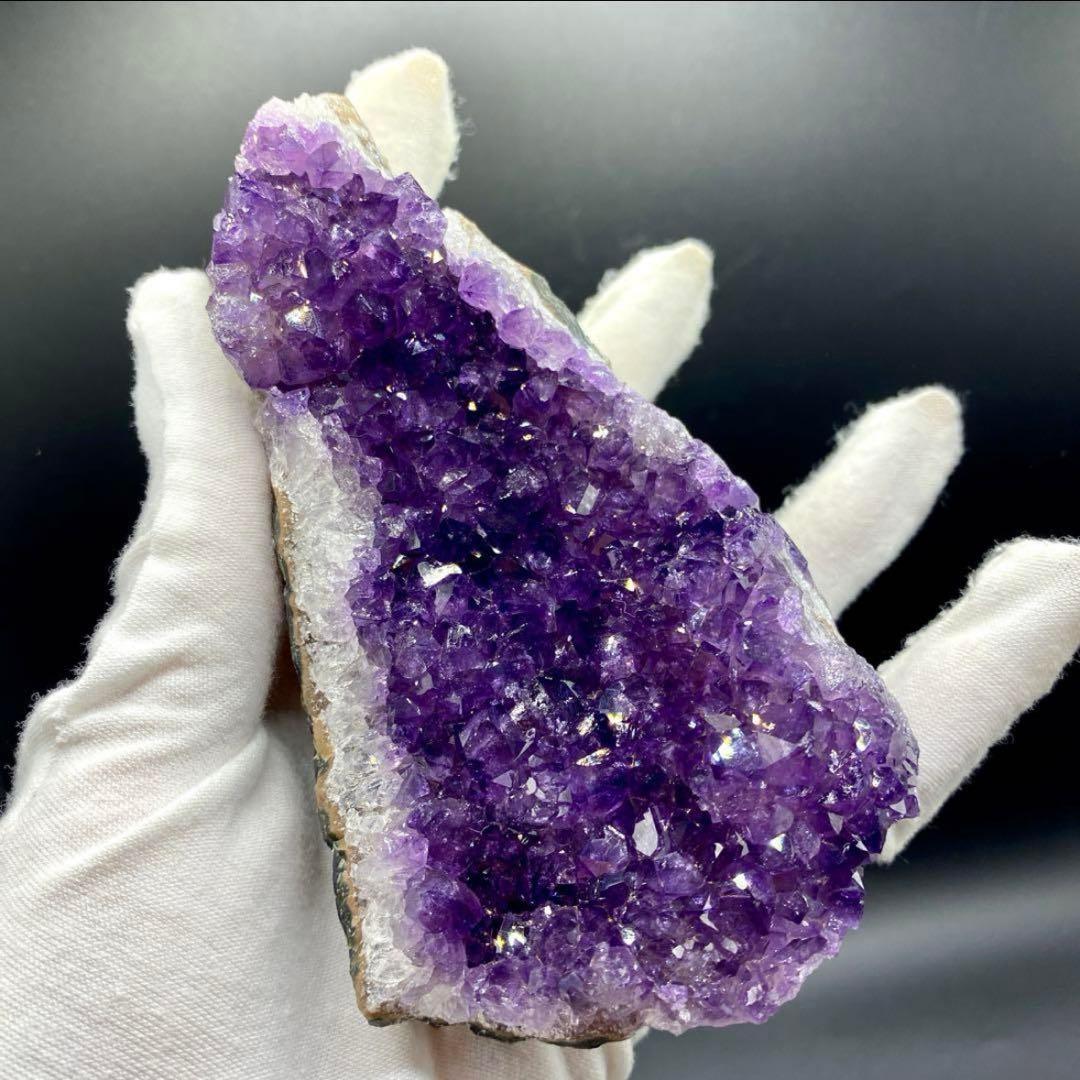 高品質 アメジスト クラスター 468g☆美結晶☆美極濃紫