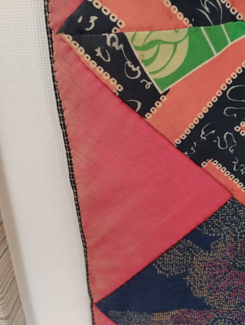 パッチワーク　タペストリー　大島紬　シルク　着物