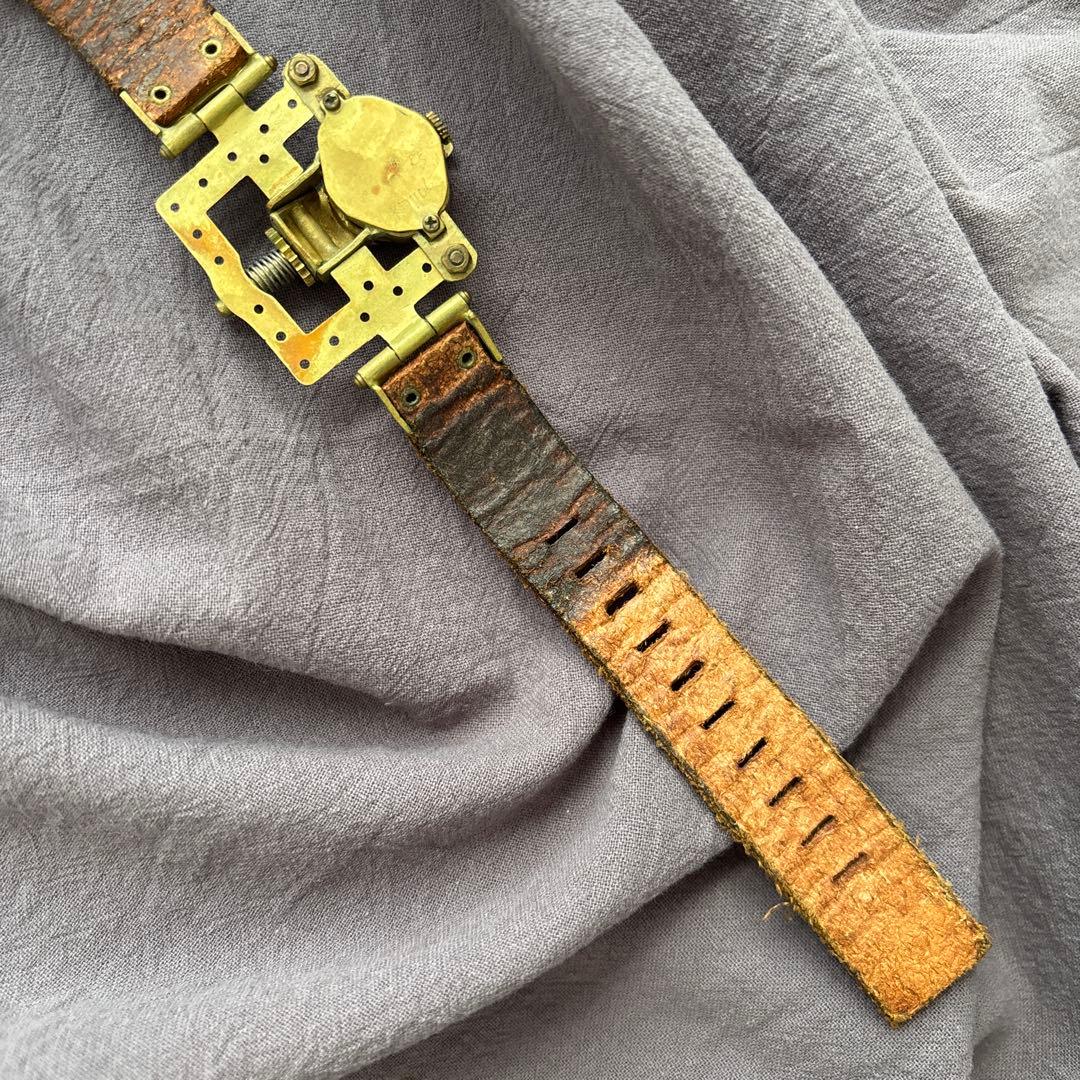 【動作未確認】アンティーク スチームパンク腕時計