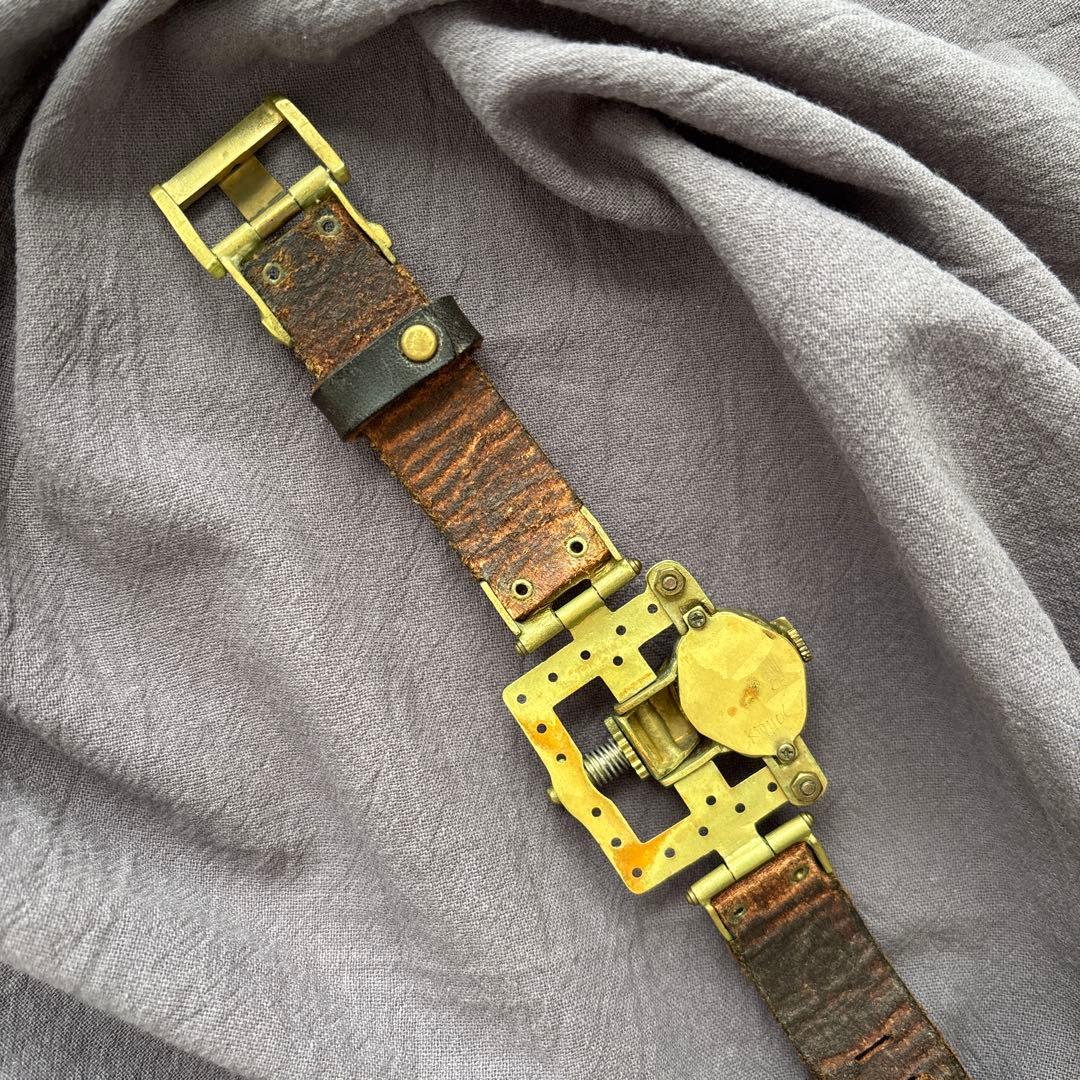 【動作未確認】アンティーク スチームパンク腕時計