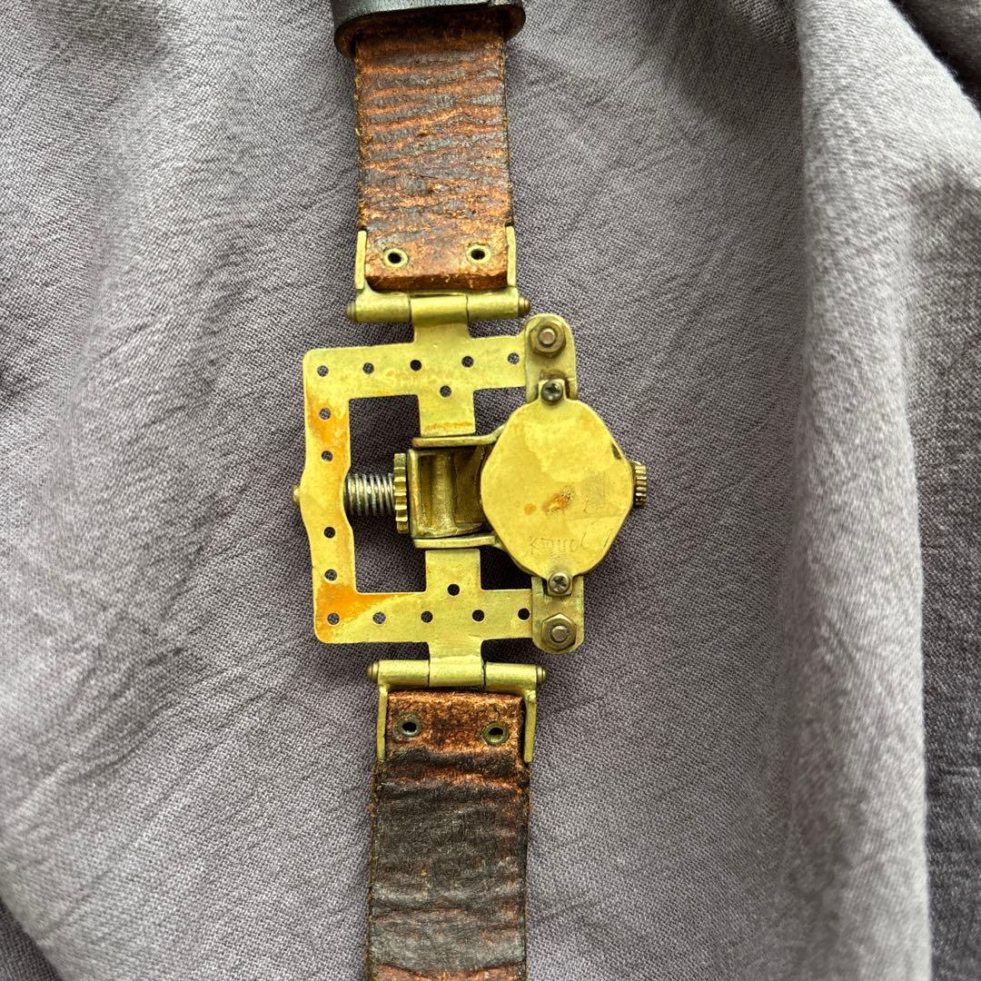 【動作未確認】アンティーク スチームパンク腕時計