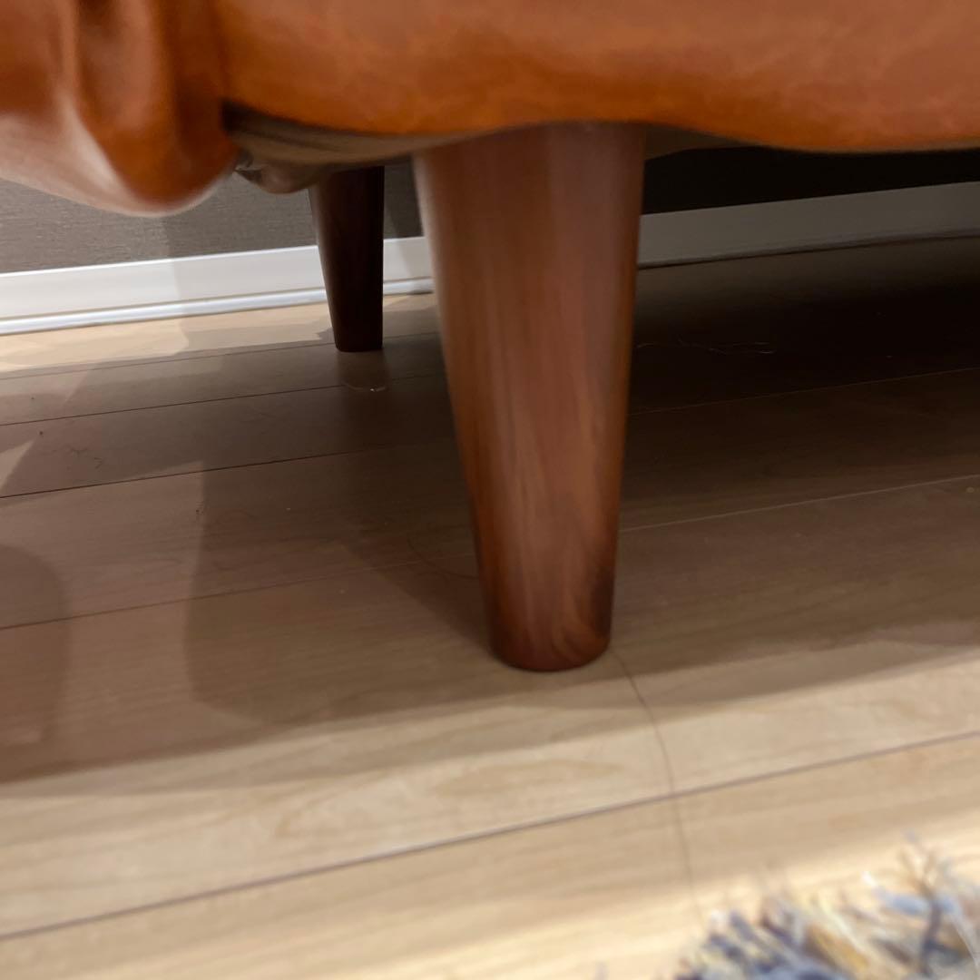 【キャメル】2人掛けソファ　ミッドセンチュリー風(送料込み)