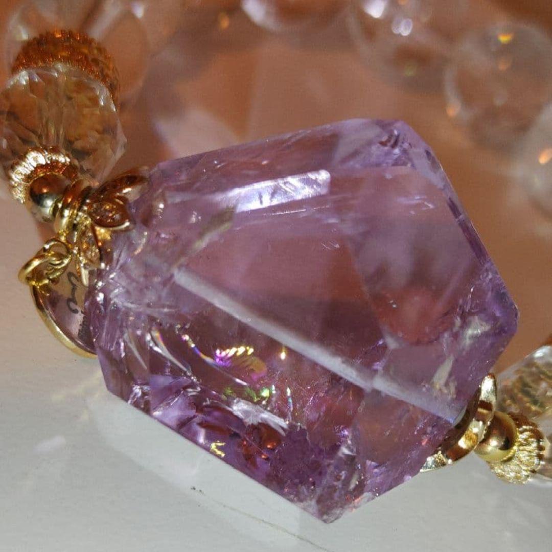 天然石ブレスレット②アイリスアメジスト虹入り水晶