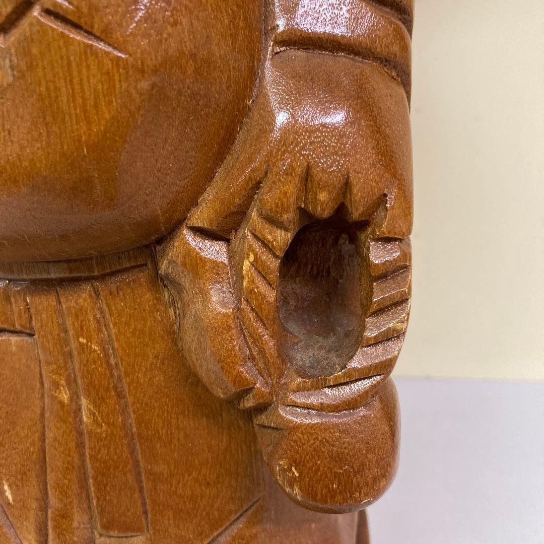 E-4 布袋様 七福神 仏像 木彫り 木製 置物 縁起物 #開運 金運 招福