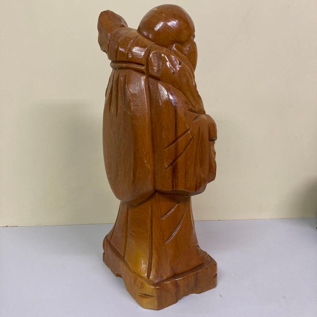 E-4 布袋様 七福神 仏像 木彫り 木製 置物 縁起物 #開運 金運 招福