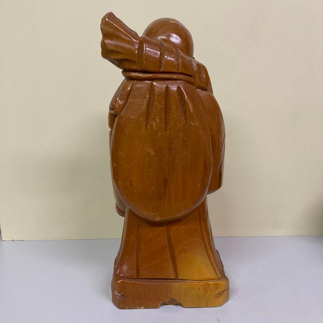 E-4 布袋様 七福神 仏像 木彫り 木製 置物 縁起物 #開運 金運 招福