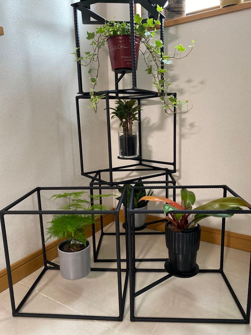 アイアン園芸ラック キューブBOX型　シェルフ棚