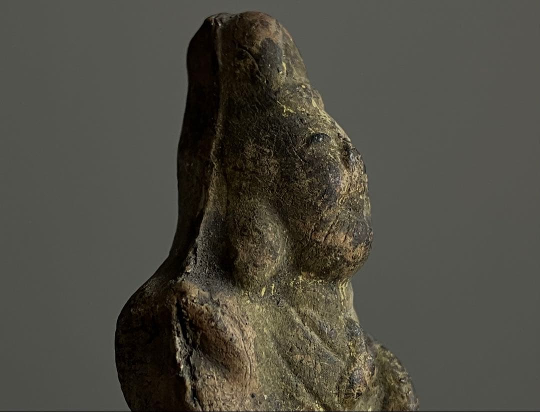 雅な顔、、古層の恵比寿土人形 約7㎝ 江戸時代頃】骨董仏像