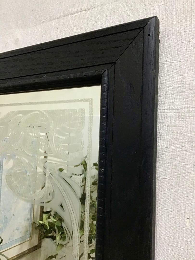 管233☆サンドプラスト加工のウォームミラー☆壁掛けミラー