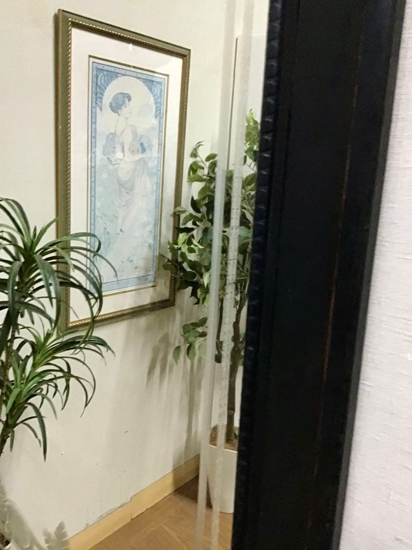 管233☆サンドプラスト加工のウォームミラー☆壁掛けミラー