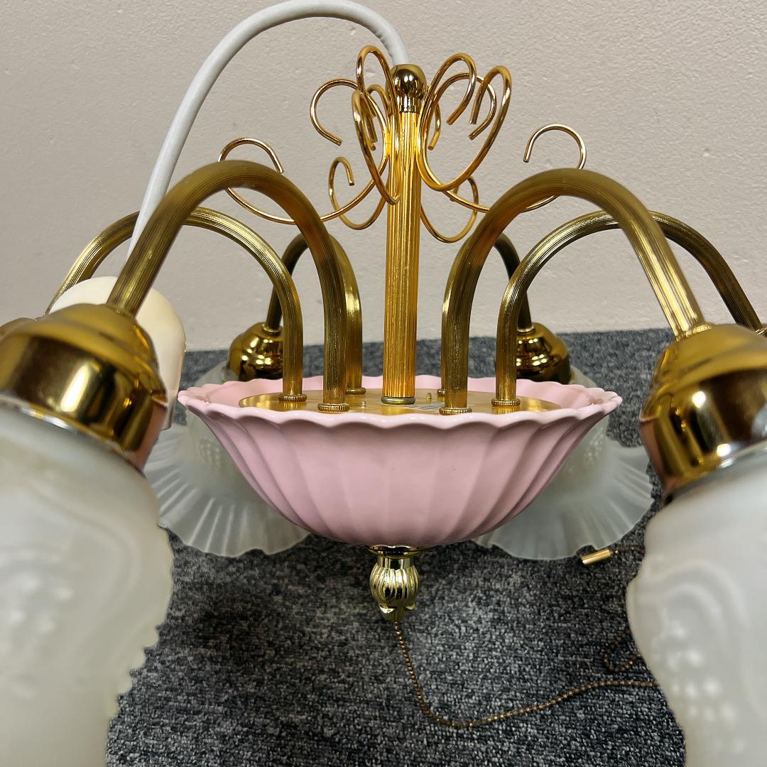 希少　アンティーク　シャンデリア　花　天井照明　寝室　パナソニック