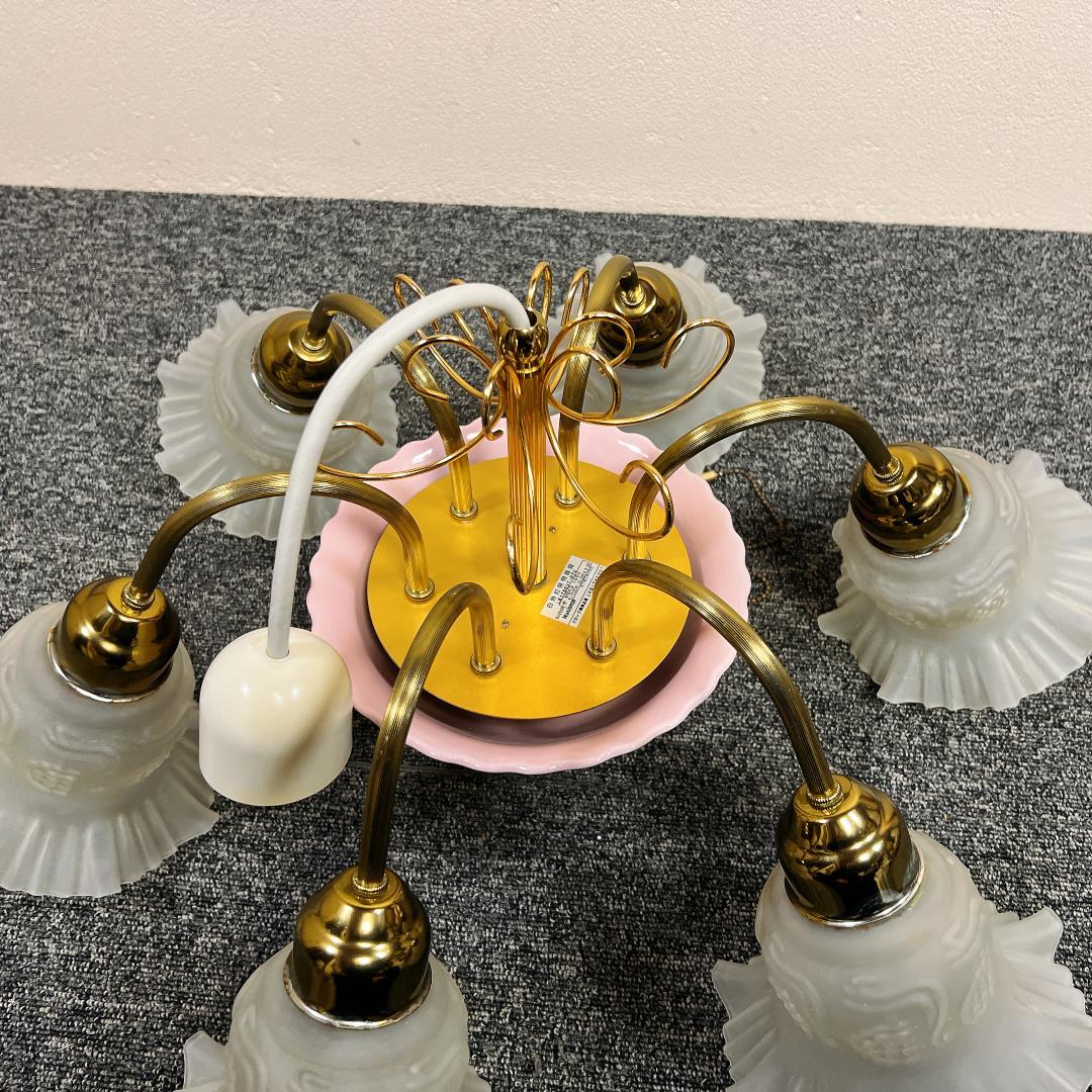 希少　アンティーク　シャンデリア　花　天井照明　寝室　パナソニック