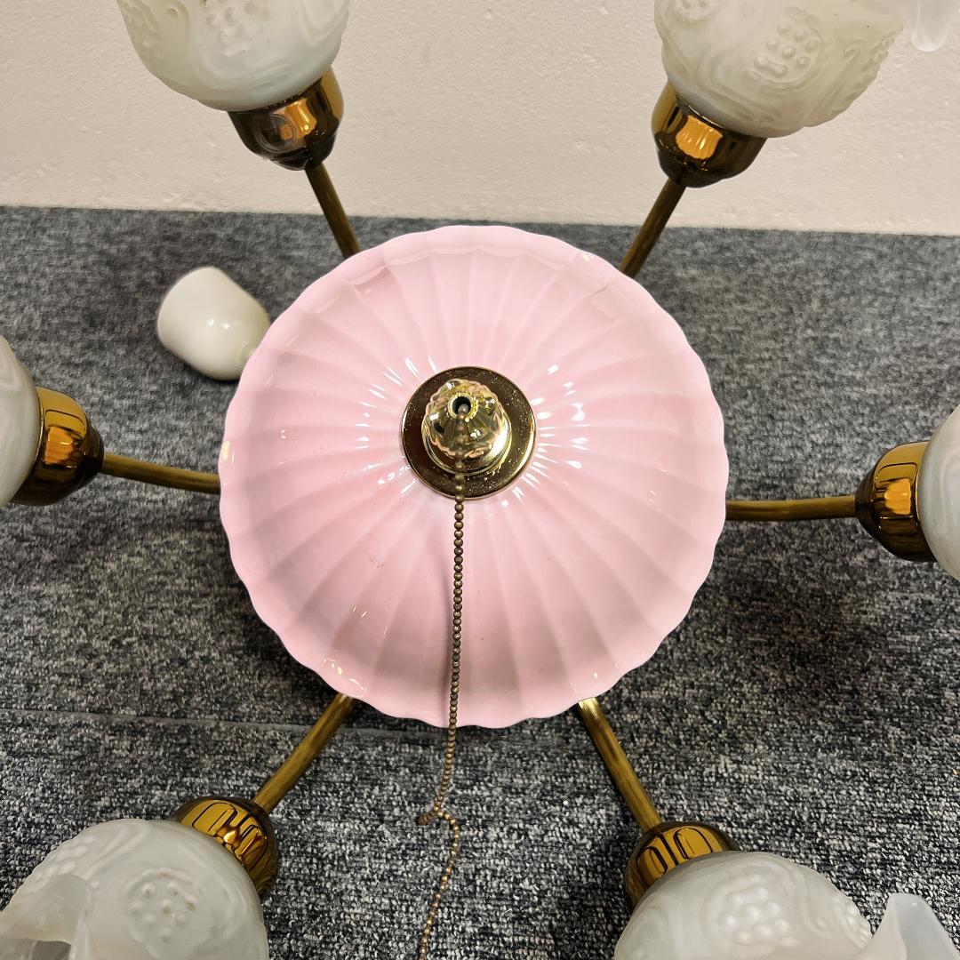 希少　アンティーク　シャンデリア　花　天井照明　寝室　パナソニック