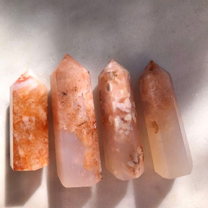 カーネリアンフラワーアゲート 4P