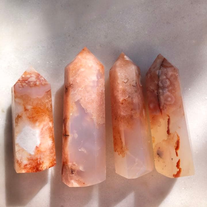 カーネリアンフラワーアゲート 4P