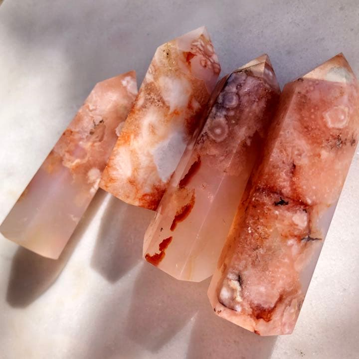 カーネリアンフラワーアゲート 4P