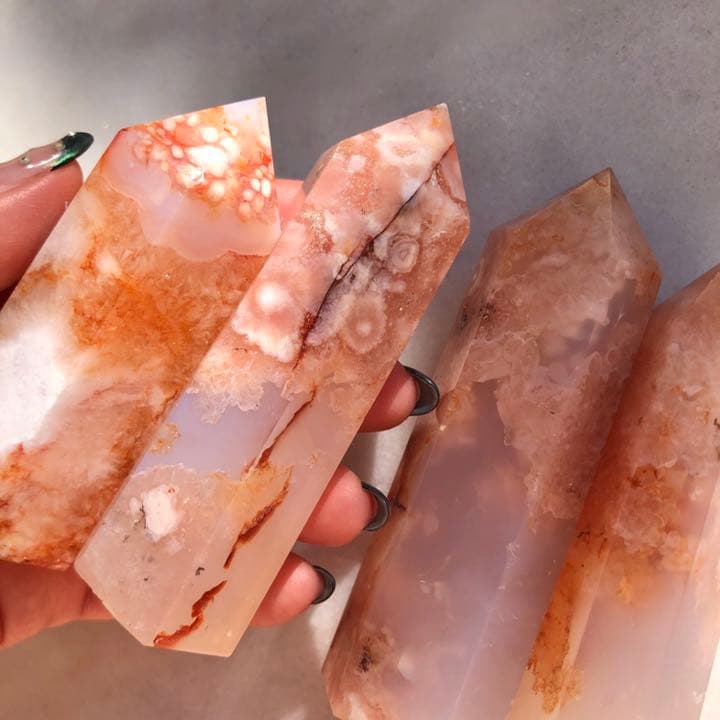 カーネリアンフラワーアゲート 4P