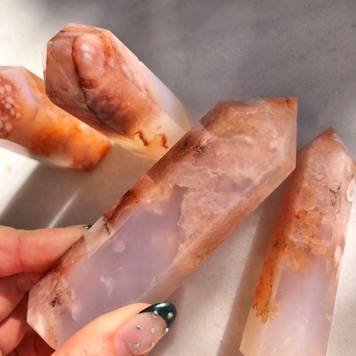 カーネリアンフラワーアゲート 4P