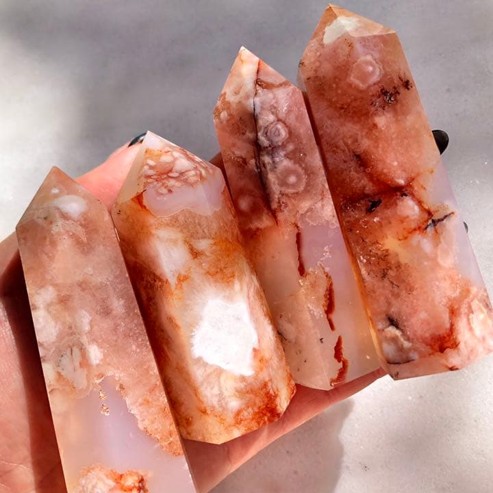 カーネリアンフラワーアゲート 4P