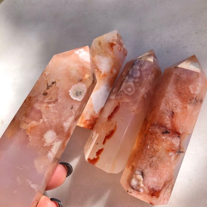 カーネリアンフラワーアゲート 4P