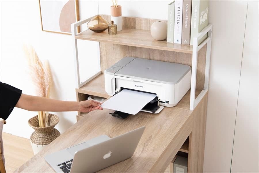 【送料無料】【幅120cm】L字収納・棚付きデスク 机 木目調 ワーク 学習