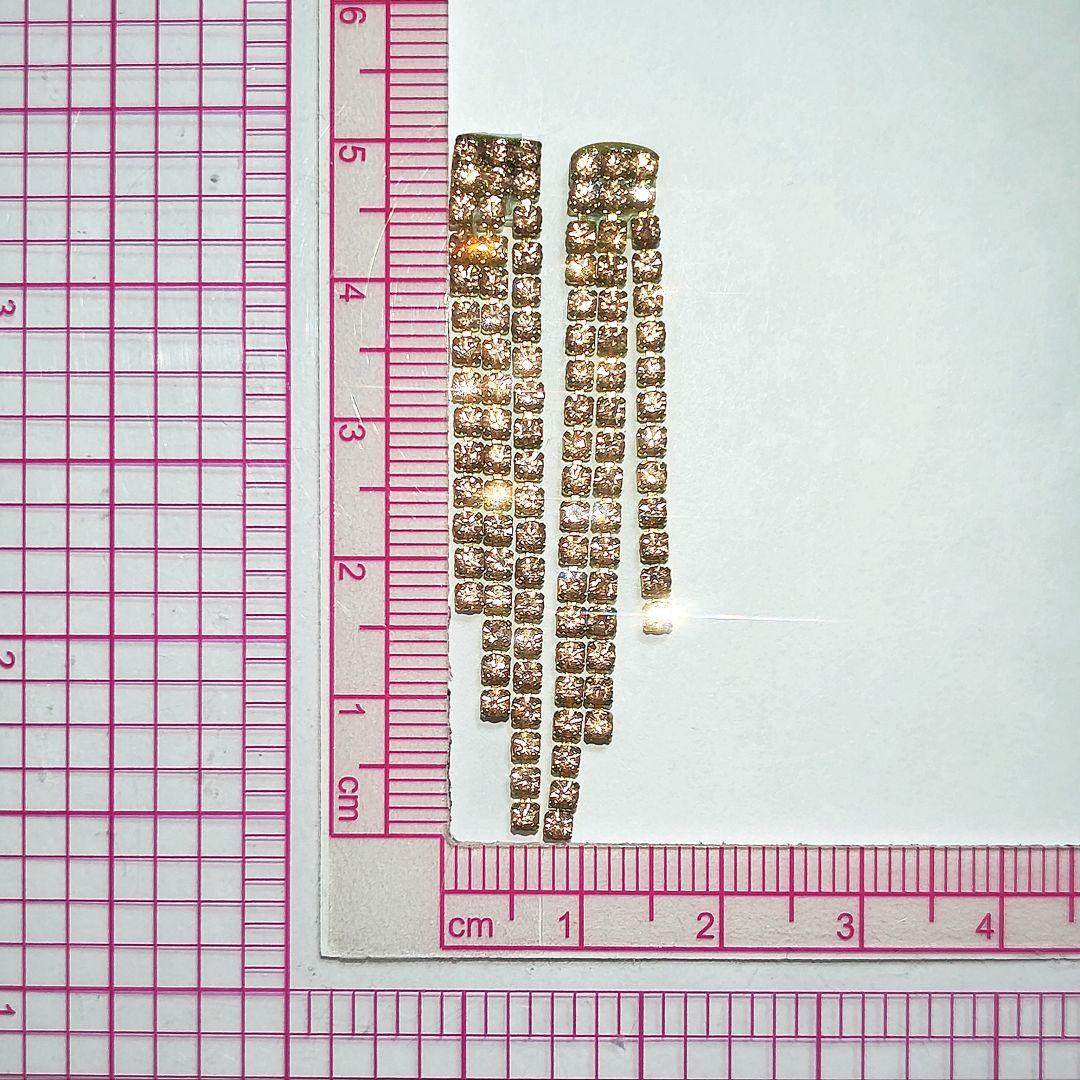 【1238】ダイヤチェーンのロングピアス／イヤリング