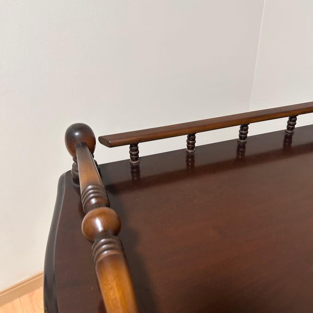 【送料込み】飛騨産業　アンティーク　天然木　キッチンワゴン　ダークブラウン