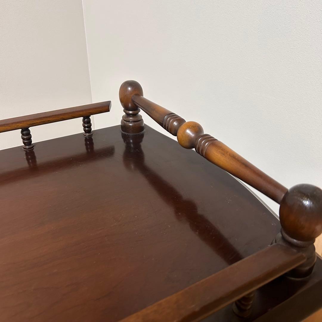 【送料込み】飛騨産業　アンティーク　天然木　キッチンワゴン　ダークブラウン