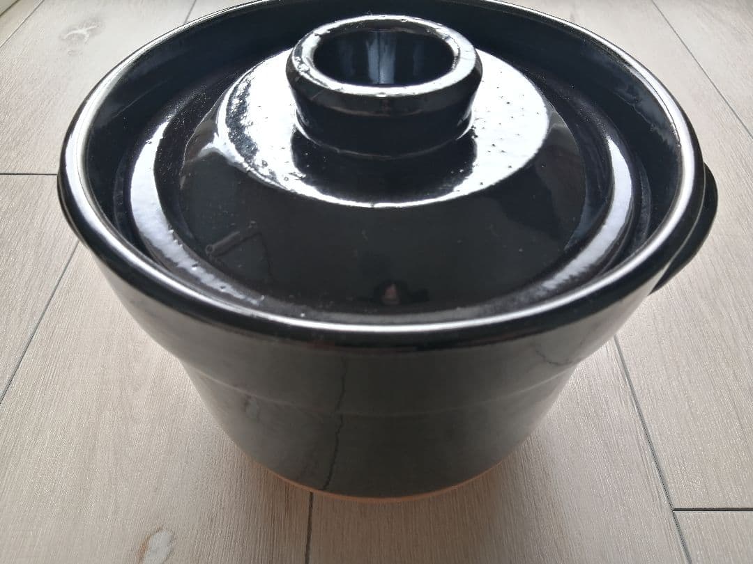 無印良品　レンジで温め直せる　萬古焼　ごはん鍋