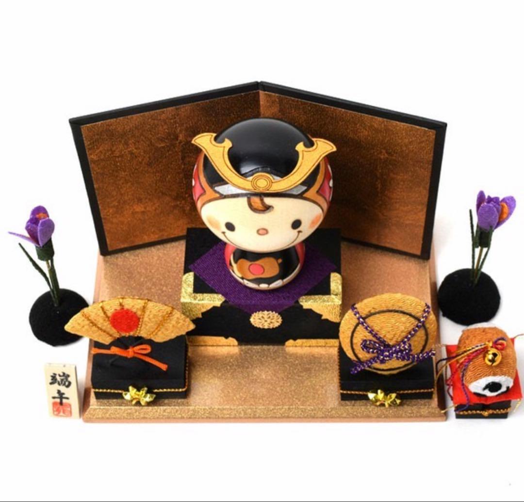若武者 こけし五月人形 コンパクト 木製 フルセット 端午の節句