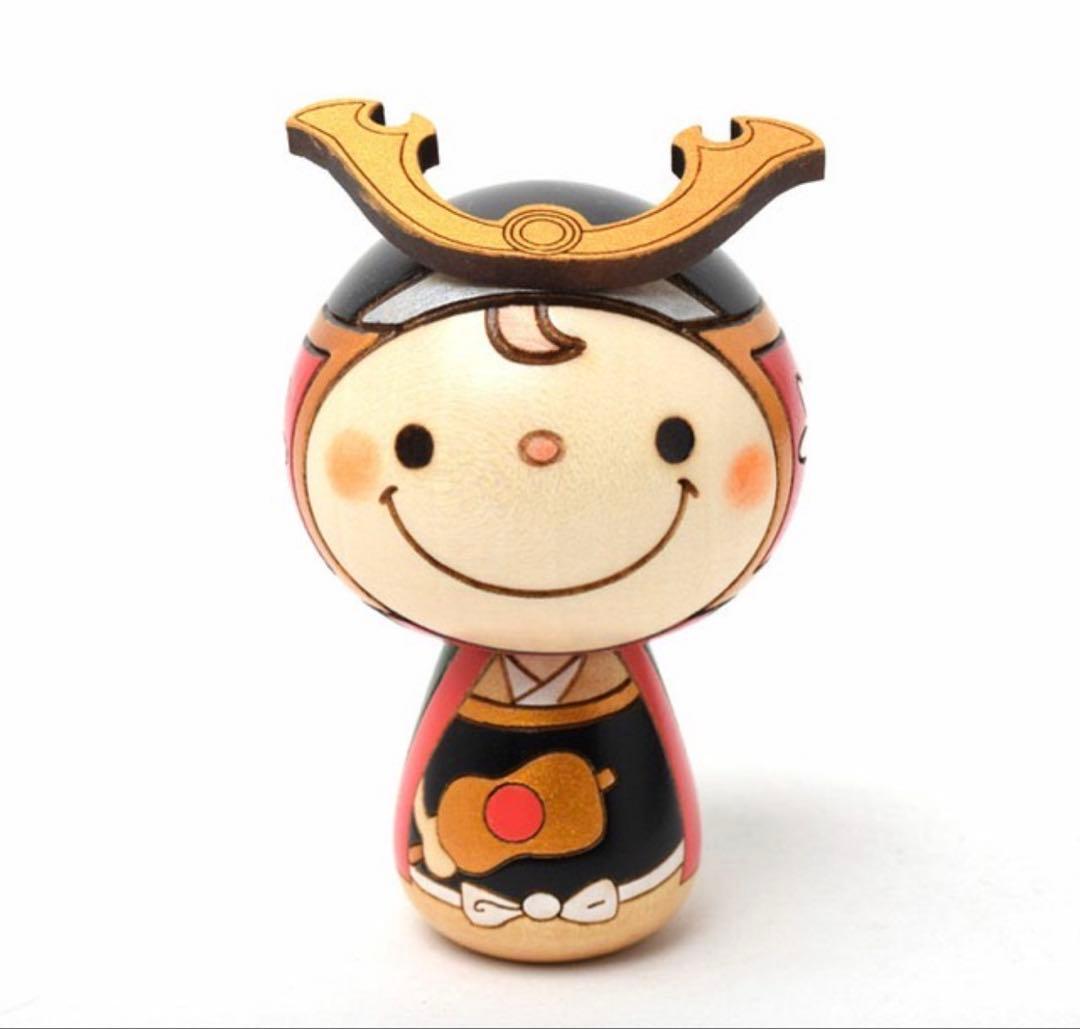 若武者 こけし五月人形 コンパクト 木製 フルセット 端午の節句