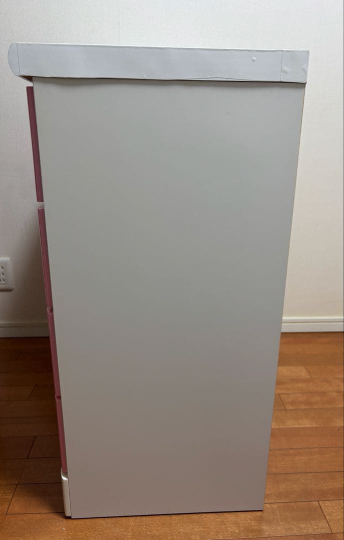 木製チェスト　タンス　5段　ピンク