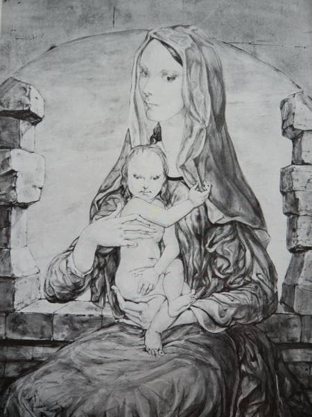 藤田嗣治　聖母子　画集より　状態良好　新品額付