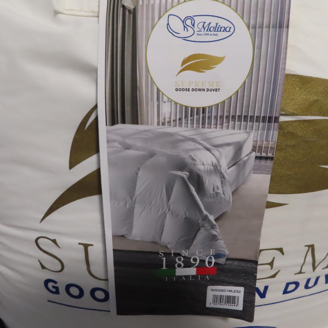 羽毛布団　イタリア産ホワイトグース羽毛90％　新品未使用