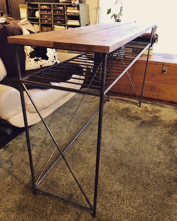 アイアン家具　カウンターデスク　テーブル　無骨　男前　インダストリアル　モダン