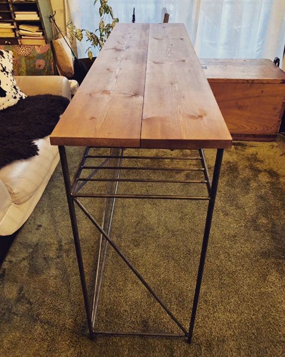 アイアン家具　カウンターデスク　テーブル　無骨　男前　インダストリアル　モダン