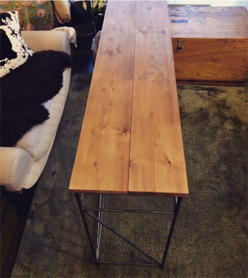 アイアン家具　カウンターデスク　テーブル　無骨　男前　インダストリアル　モダン