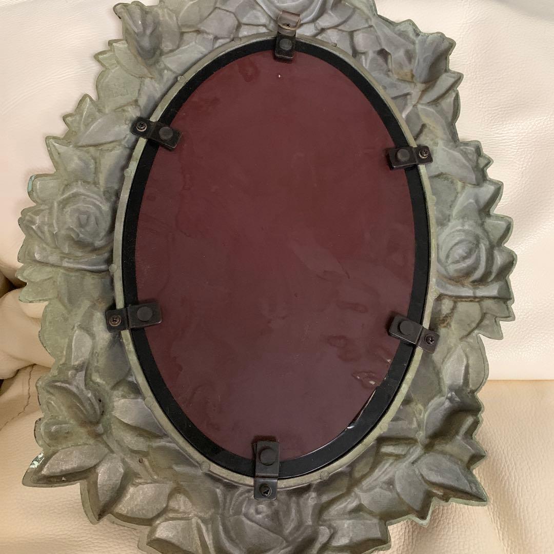 鏡 ウォールミラー 薔薇 アンティーク風