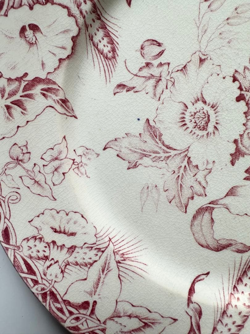 クレイユモントロー　フランス　アンティークプレート　皿　ヴィンテージ　ブロカント