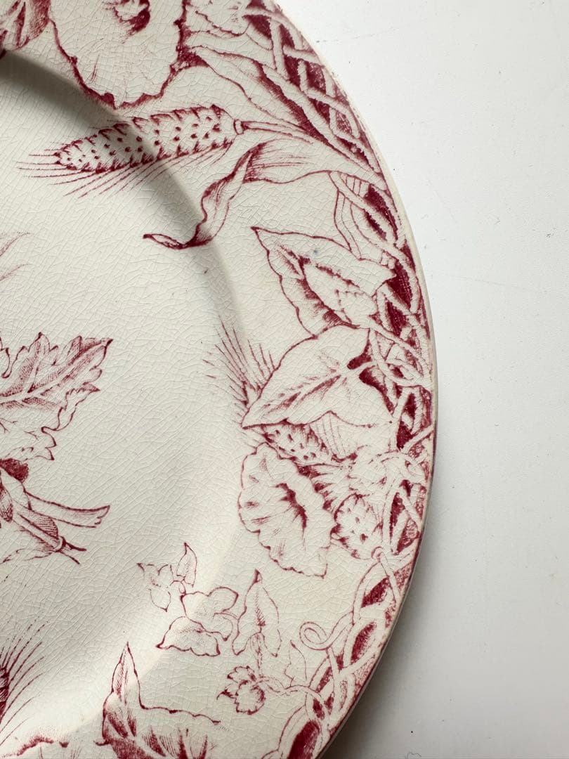 クレイユモントロー　フランス　アンティークプレート　皿　ヴィンテージ　ブロカント