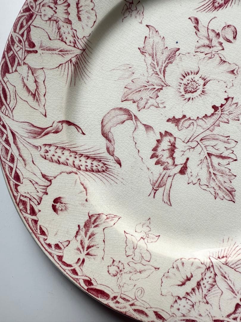クレイユモントロー　フランス　アンティークプレート　皿　ヴィンテージ　ブロカント
