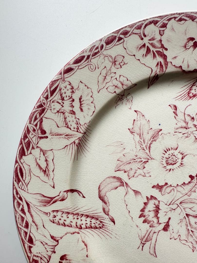 クレイユモントロー　フランス　アンティークプレート　皿　ヴィンテージ　ブロカント