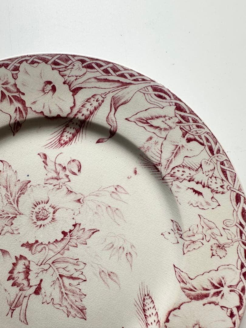 クレイユモントロー　フランス　アンティークプレート　皿　ヴィンテージ　ブロカント