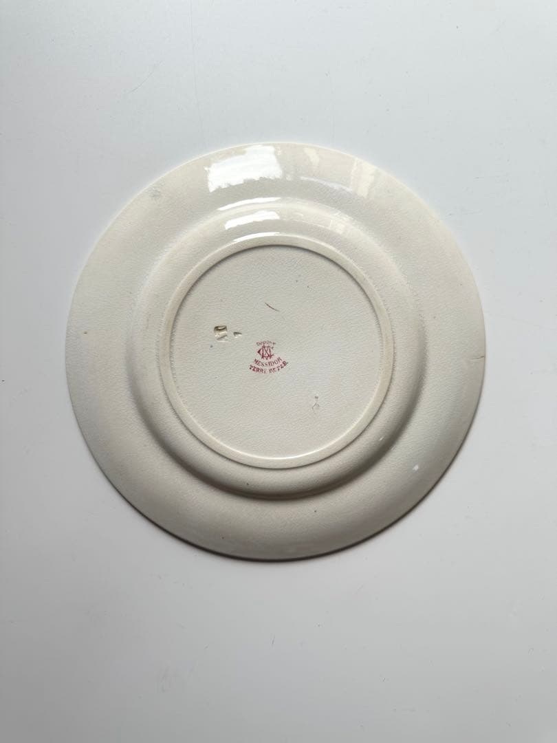 クレイユモントロー　フランス　アンティークプレート　皿　ヴィンテージ　ブロカント